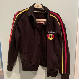 Germany Black Track Zip-Up with Stripes